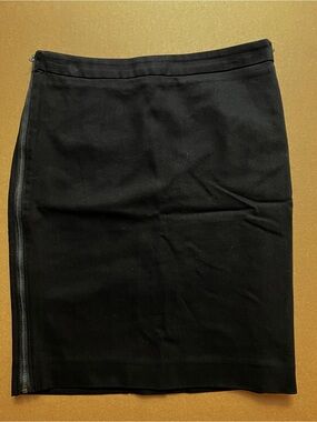 RW&CO. Black Stretch Pencil Skirt Size 4 Dual Full Exposed Side Zippers Midi